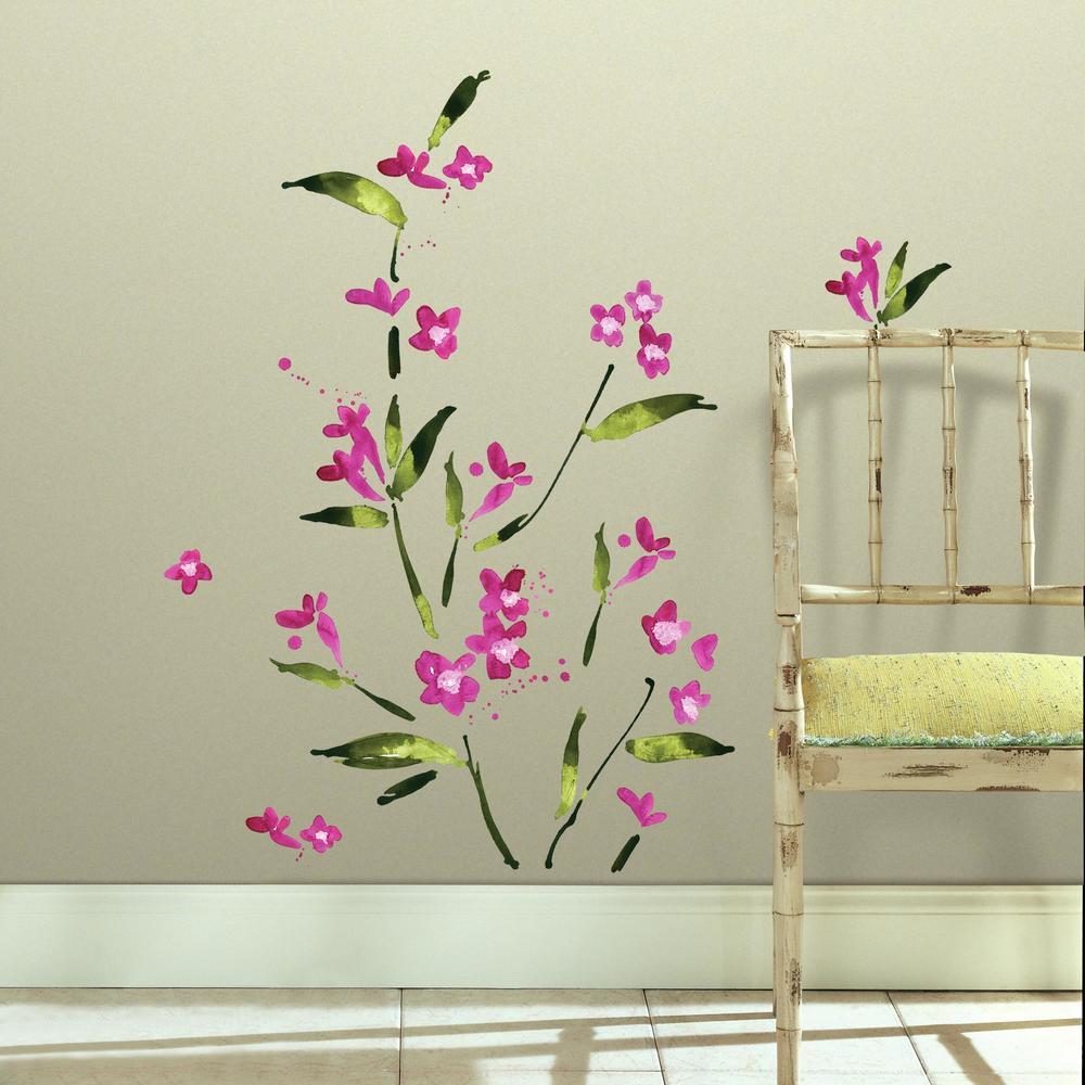 FUCHSIA FLOWER ARRANGEMENT PEEL AND STICK WALL DECALS |Peel And Stick